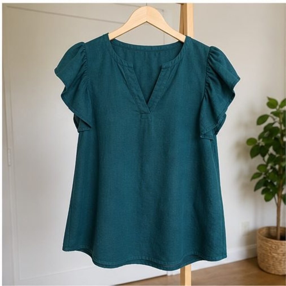 Teal Puff Sleeve Top
